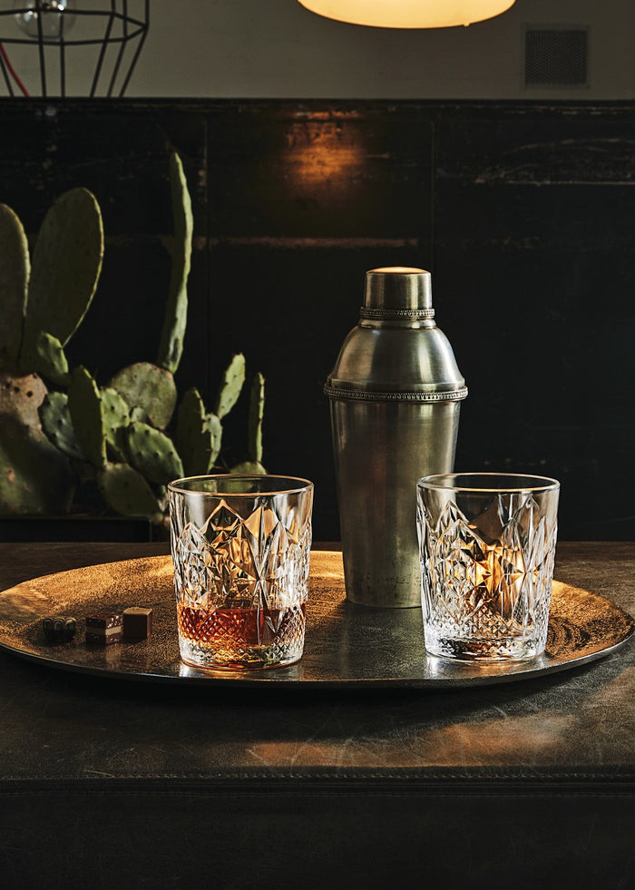 Bormioli Rocco Whiskeyglazen - 6x stuks - glas - 390 ml - gedecoreerd