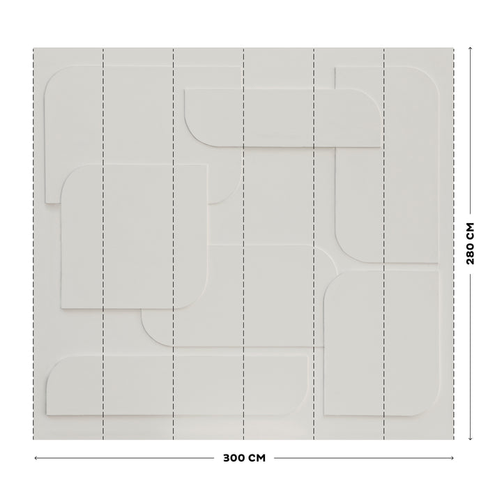 vtwonen Fotobehang - Soft 3D light grey - 280x300cm