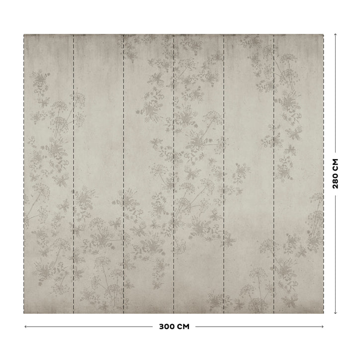 vtwonen Fotobehang - Wild Flower Concrete - 280x300cm