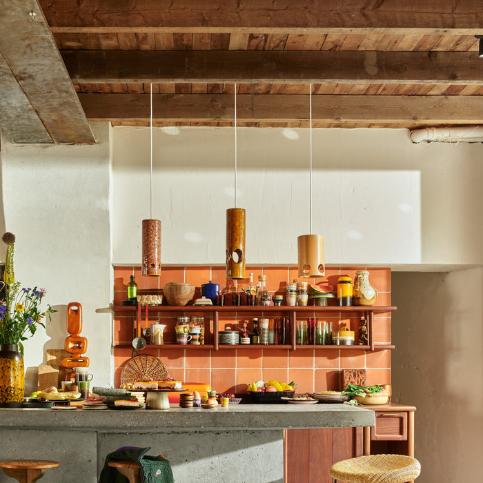 HKliving Ceramic Hanglamp - Mustard