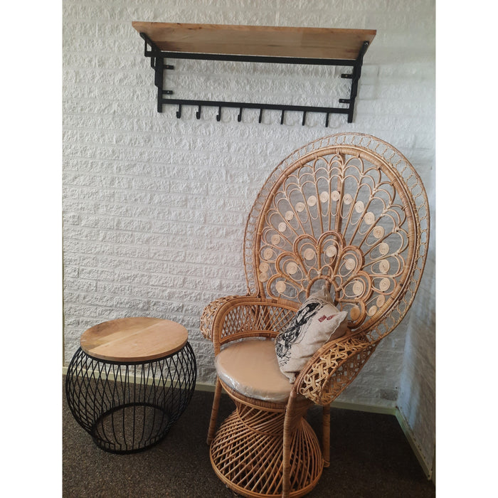 FURNILUX - Kapstok van Mangohout met Metaal 110 x 30 x 27 cm - XXXL