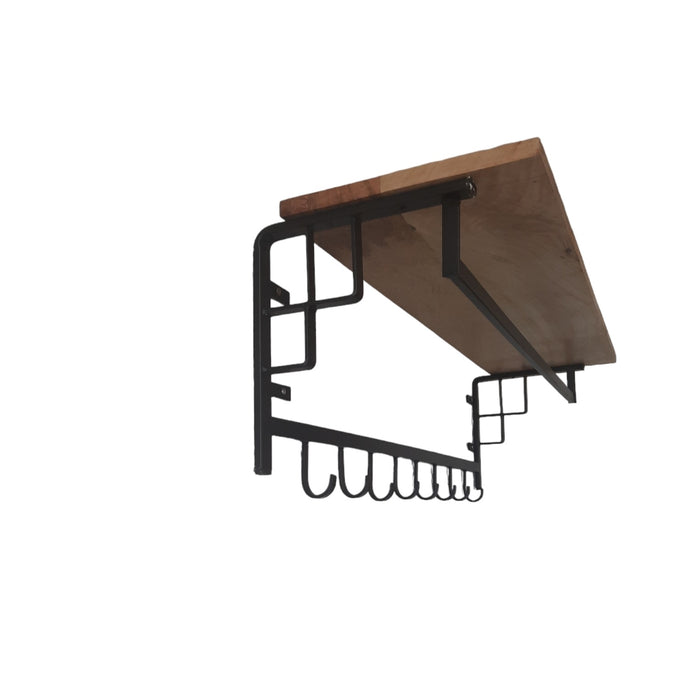 FURNILUX - Kapstok van Mangohout met Metaal 110 x 30 x 27 cm - XXXL