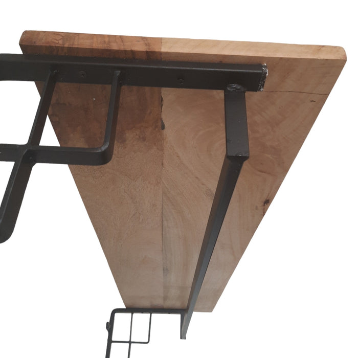 FURNILUX - Kapstok van Mangohout met Metaal 110 x 30 x 27 cm - XXXL