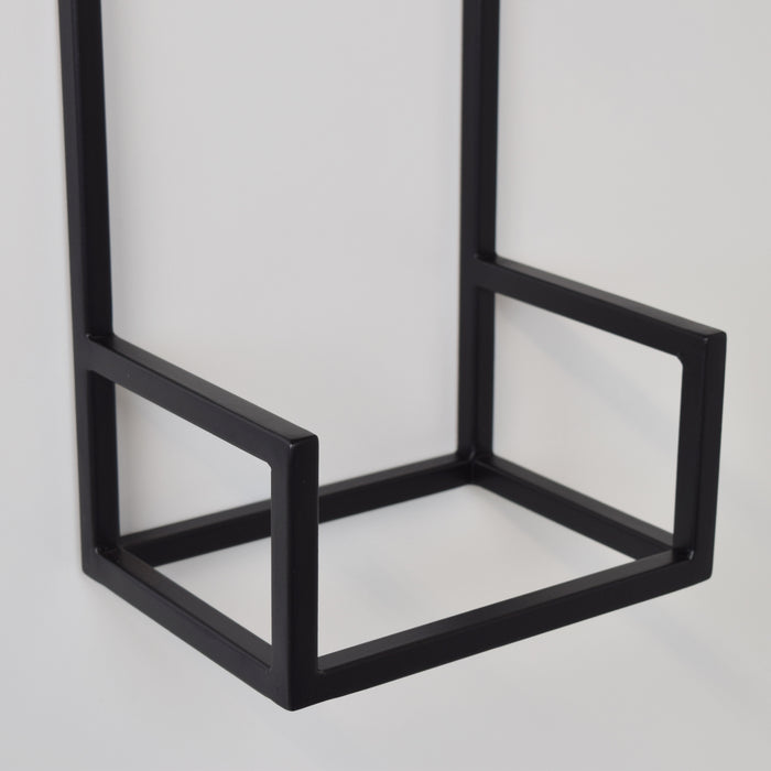 LOFT42 Flora Wandplantenbak Dubbel - Metaal - Zwart - 60x20x15