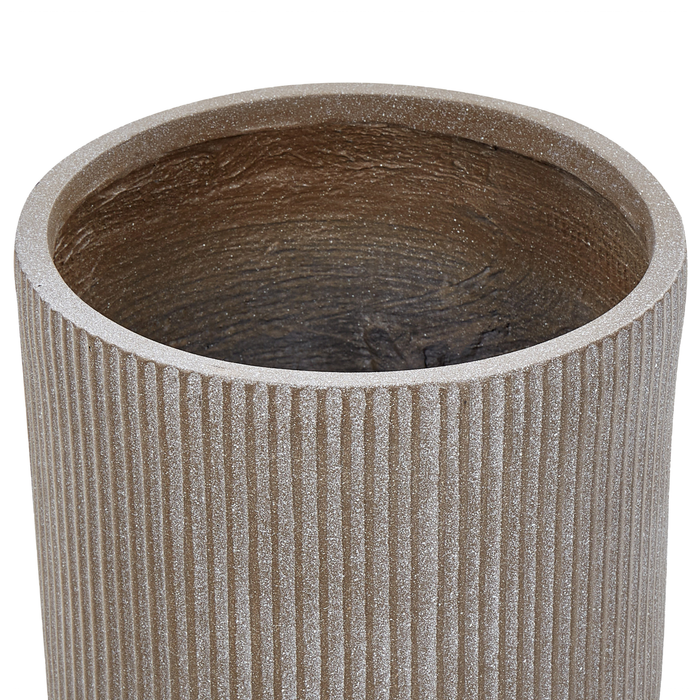 Beliani - DARIA - Bloempot - Taupe - 30 cm - Kleivezels