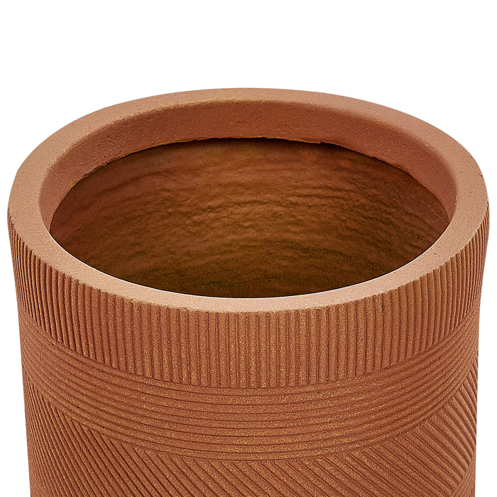 Beliani - VOULA - Bloempot - 31 cm - Goudbruin - Kleivezels