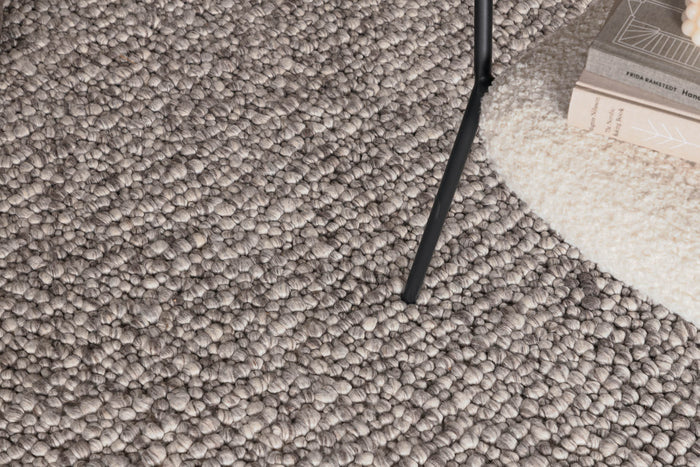 Hioshop Jajru vloerkleed 350x250 cm wol lichtgrijs.