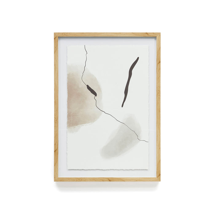 Kave Home - Abstract schilderij Torroella wit, bruin en grijs met