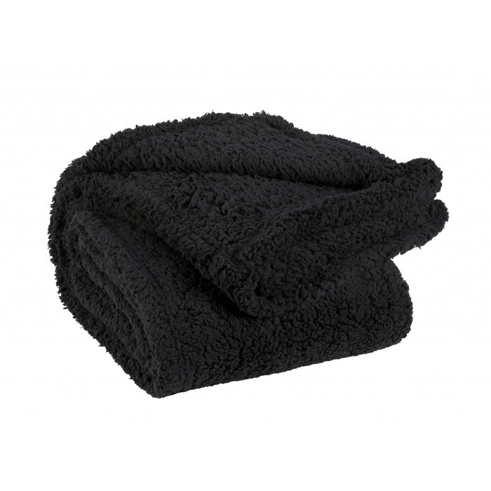 Unique Living - Teddy plaid - 150x200cm - Zwart