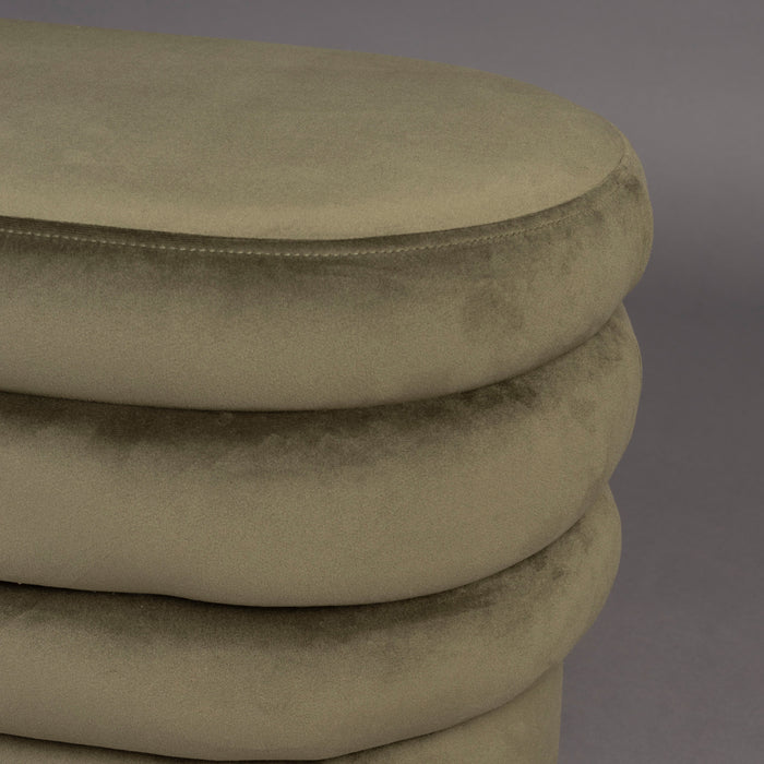 Dutchbone Aditi Bankje - B 93 cm - Donkergroen