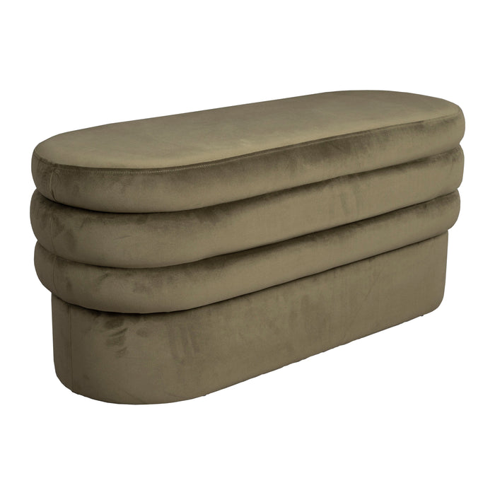 Dutchbone Aditi Bankje - B 93 cm - Donkergroen