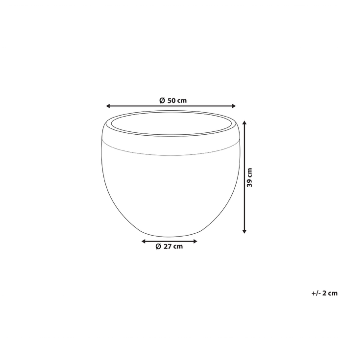 Beliani - ZAKROS - Bloempot - Grijs - 50 cm - Klei-vezelmengsel