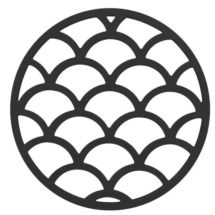 Krumble Pannenonderzetter met schubben patroon - Zwart - Set van 3