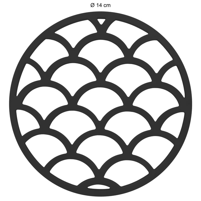 Krumble Pannenonderzetter met schubben patroon - Zwart - Set van 3