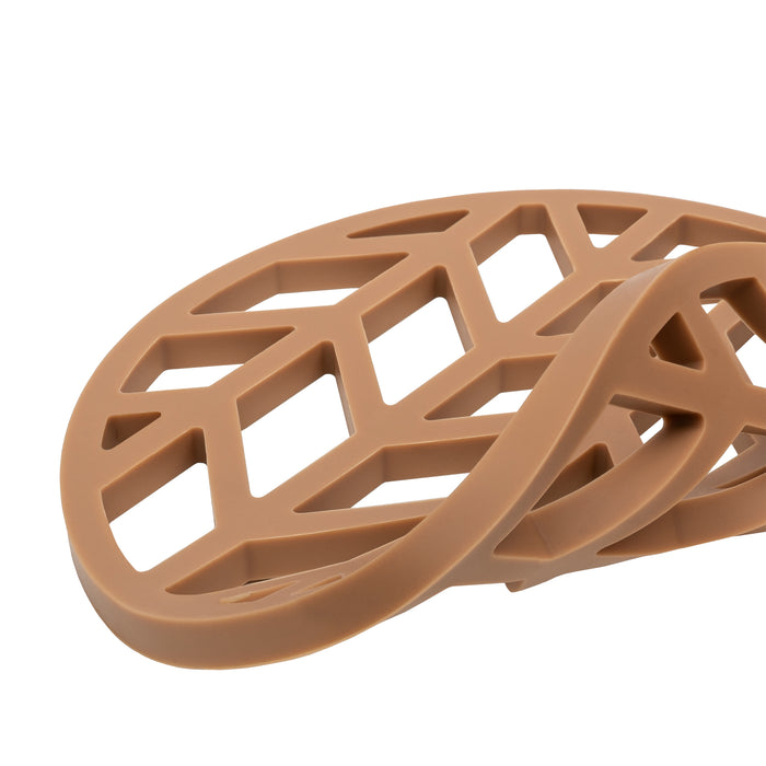 Krumble Pannenonderzetter met pijlen patroon - Bruin - Set van 4