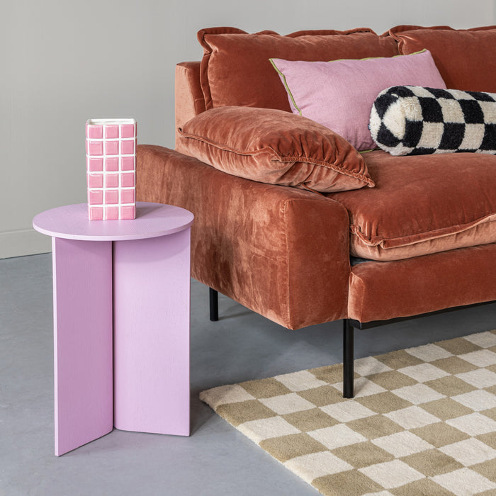 HAY Slit Table Wood Round Bijzettafel - Ø 35 cm - Pink