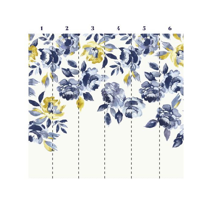 Joules Fotobehang - Ocean Bloom - Blauw|Wit - 280x300cm