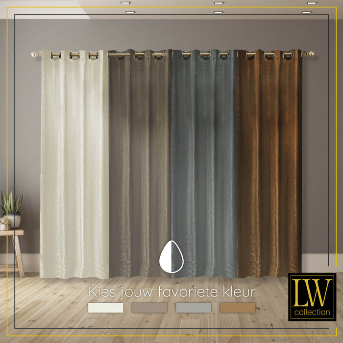 LW Collection Kant en klaar gordijnen wit 290x270cm