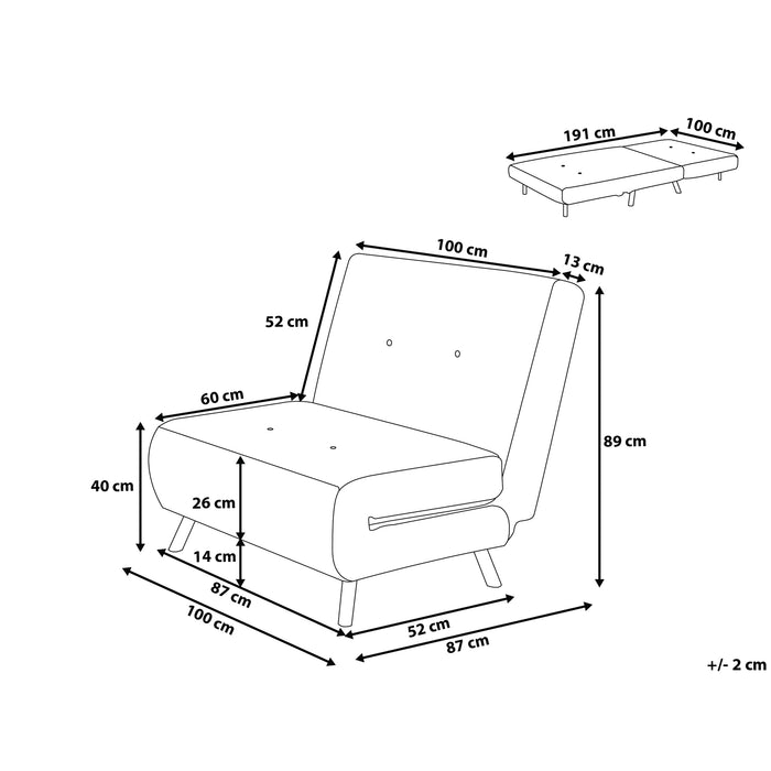 Beliani - FARRIS - Slaapbank 1-zit - Rood - Polyester