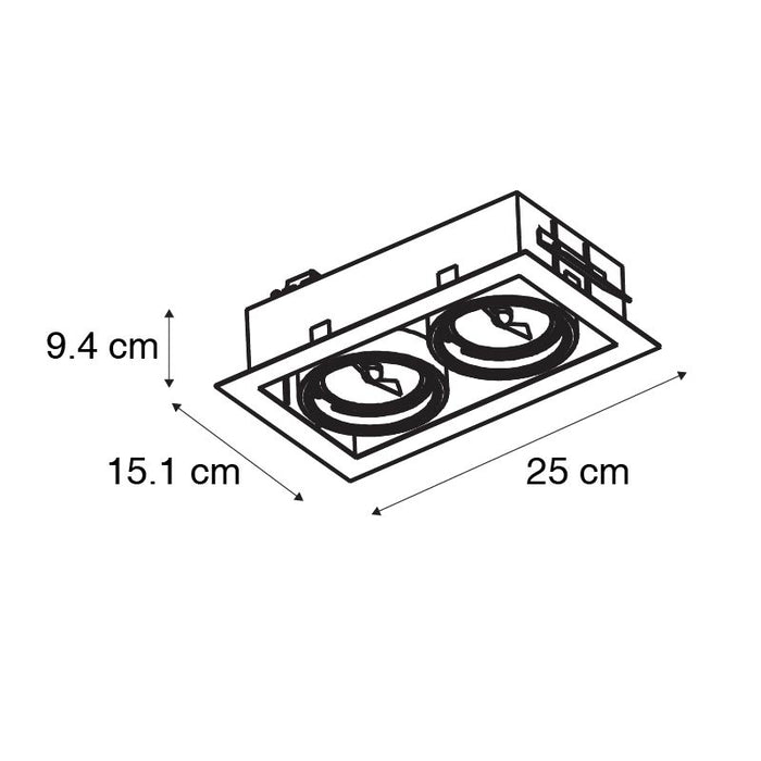 QAZQA Moderne inbouwspot zwart 2-lichts verstelbaar - Oneon 70