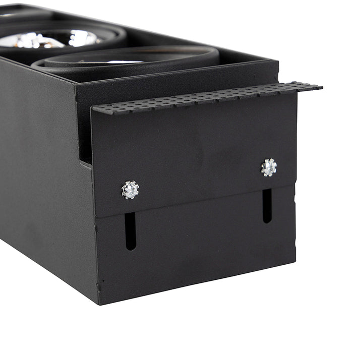 QAZQA Inbouwspot zwart GU10 AR70 trimless 3-lichts - Oneon