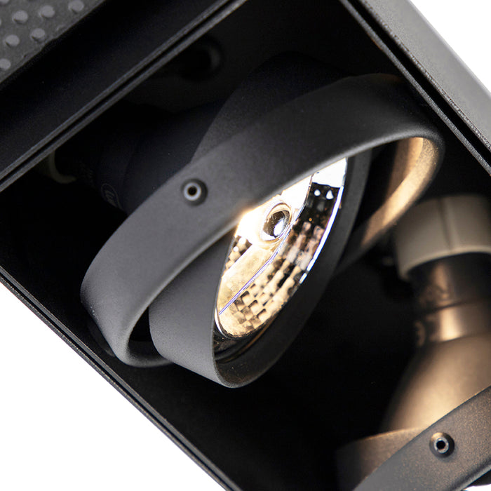 QAZQA Inbouwspot zwart GU10 AR70 trimless 3-lichts - Oneon