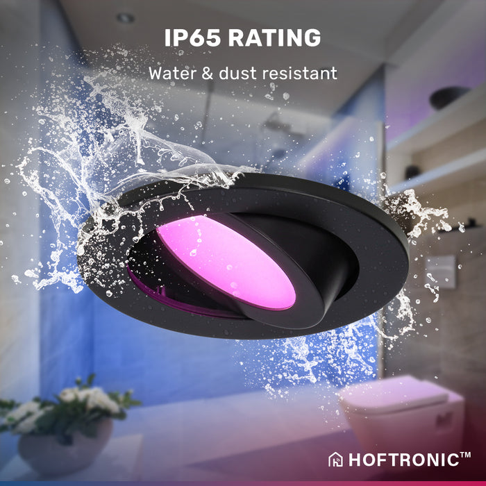 HOFTRONIC 6x Vienna Smart Inbouwspots RGBWW IP65 Zwart