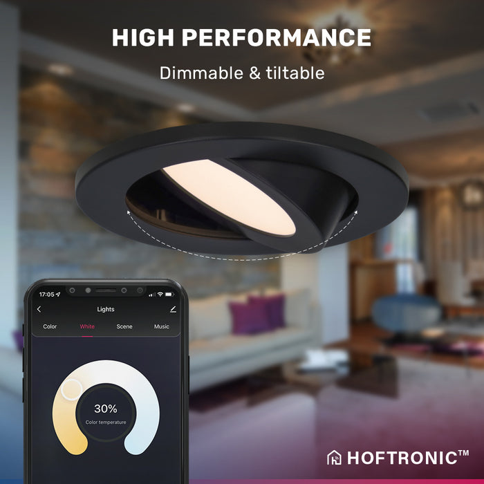 HOFTRONIC 6x Vienna Smart Inbouwspots RGBWW IP65 Zwart