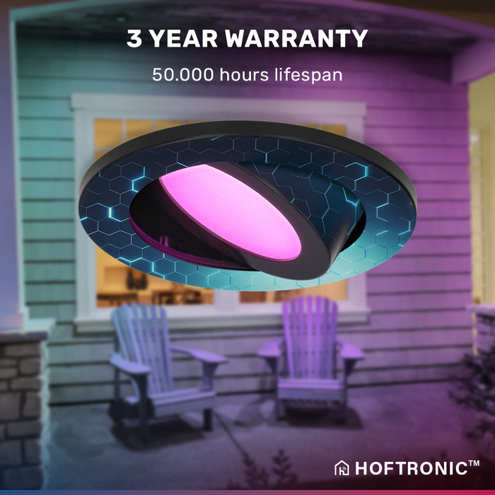 HOFTRONIC 6x Vienna Smart Inbouwspots RGBWW IP65 Zwart