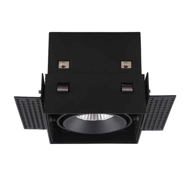 Artdelight Inbouwspot Vierkant Zwart Trimless GU10 Incl. Stucrand