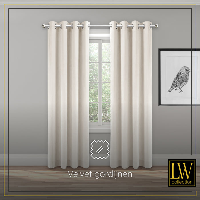 LW Collection Kant en klare gordijnen wit 140x175cm