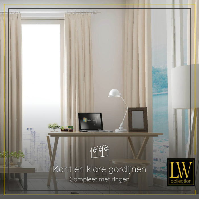 LW Collection Kant en klare gordijnen wit 140x175cm