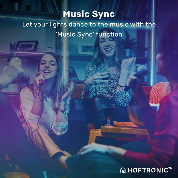 HOFTRONIC - Smart LED Strip 5m - RGB Flow Color - WiFi + Bluetooth -