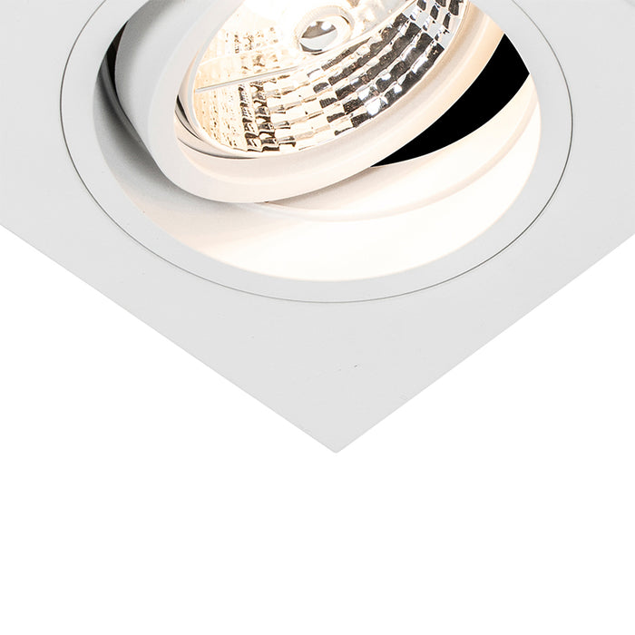 QAZQA Vierkante inbouwspot wit verstelbaar - Chuck 70