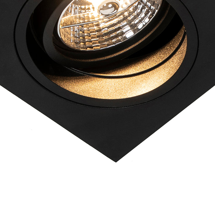 QAZQA Moderne inbouwspot zwart verstelbaar - Chuck 70