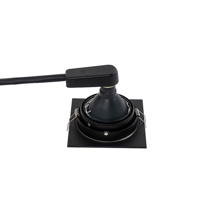 QAZQA Moderne inbouwspot zwart verstelbaar - Chuck 70