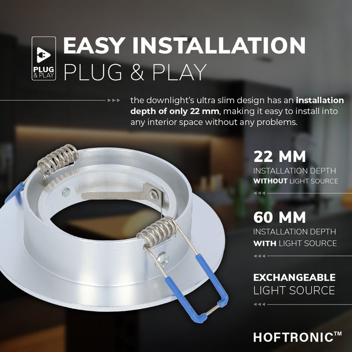 HOFTRONIC 6x Chandler - LED Inbouwspots Zilver Kantelbaar