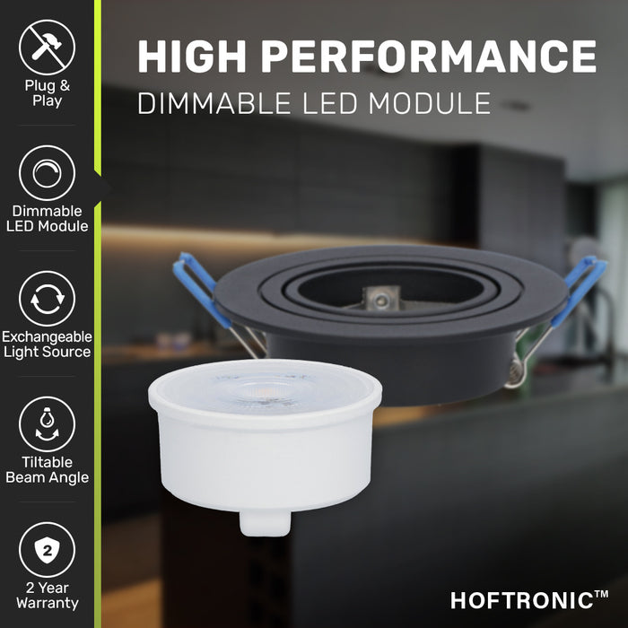 HOFTRONIC 3x Miro - LED Inbouwspots Zwart Kantelbaar