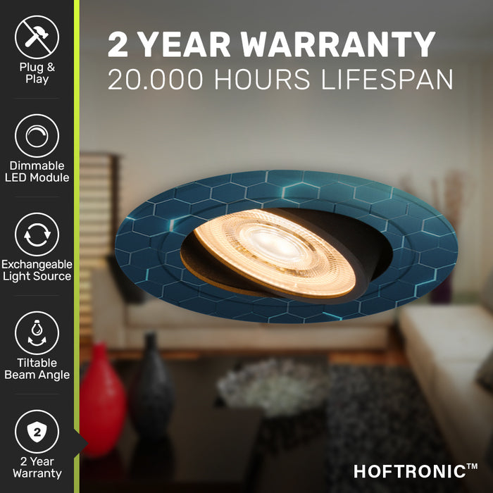 HOFTRONIC 3x Miro - LED Inbouwspots Zwart Kantelbaar