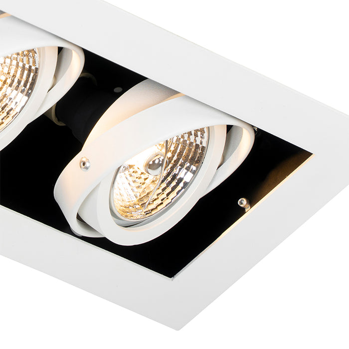 QAZQA Moderne inbouwspot wit 2-lichts verstelbaar - Oneon 70