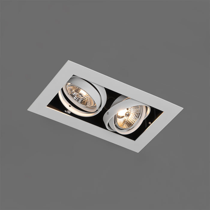 QAZQA Moderne inbouwspot wit 2-lichts verstelbaar - Oneon 70