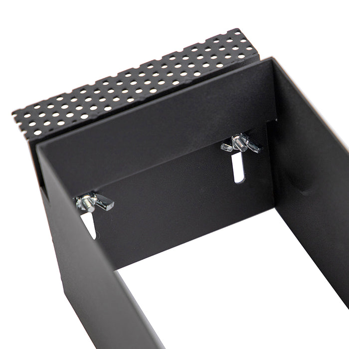 QAZQA Inbouwspot zwart GU10 AR70 trimless 2-lichts - Oneon