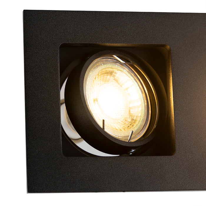 QAZQA Moderne smart inbouwspot zwart incl. 2 Wifi GU10 - Qure