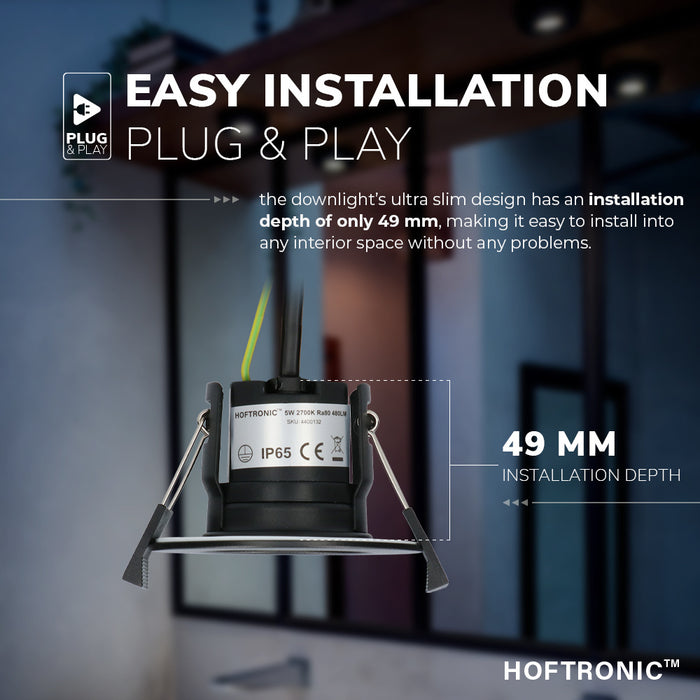 HOFTRONIC Nola - LED Inbouwspots Badkamer IP65 Zwart