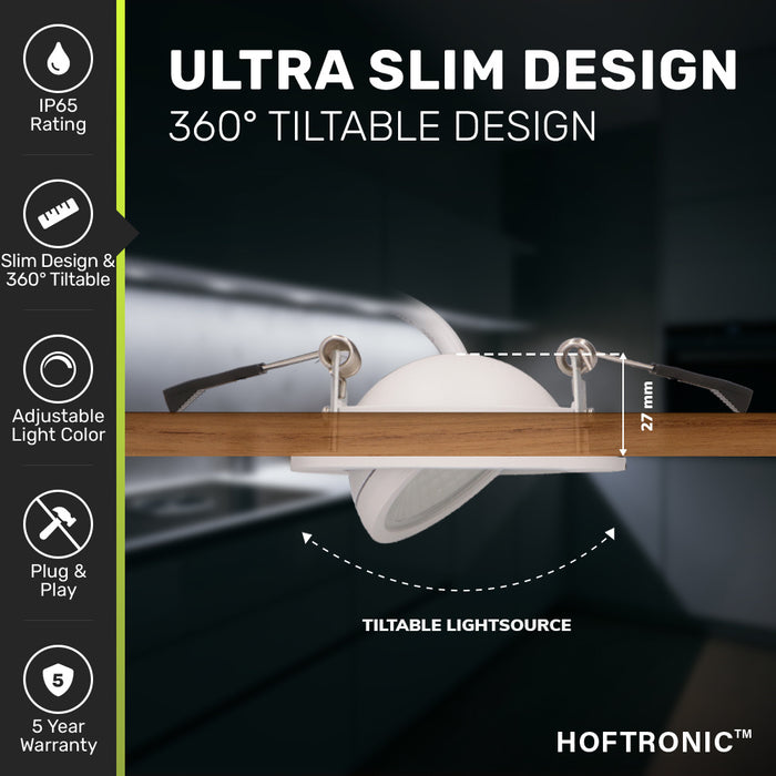 HOFTRONIC Sierra - LED Inbouwspots Badkamer IP65 Wit