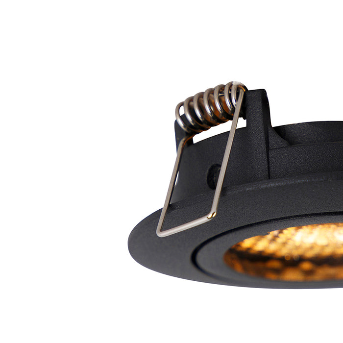 QAZQA Inbouwspot zwart draai- en kantelbaar - Ude Honey