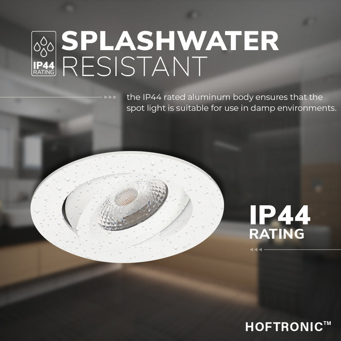 HOFTRONIC 6x Salerno - LED Inbouwspots Badkamer IP44 Wit