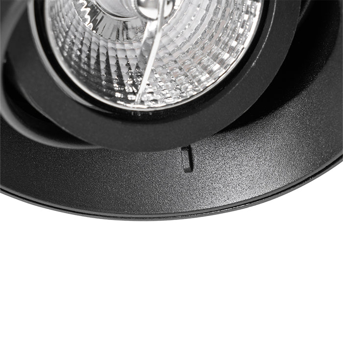 QAZQA Moderne inbouwspot zwart GU10 AR70 rond trimless - Oneon