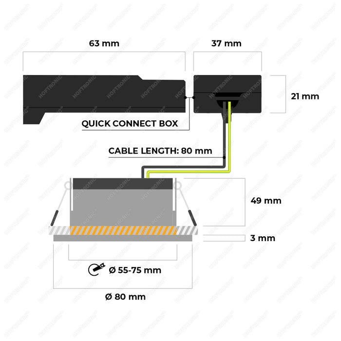 HOFTRONIC 6x Nola - LED Inbouwspots Badkamer IP65 Zwart