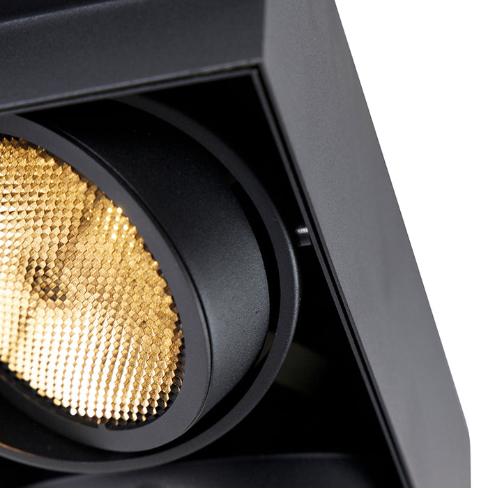 QAZQA Inbouwspot zwart GU10 AR111 Trimless 2-lichts - Oneon Honey